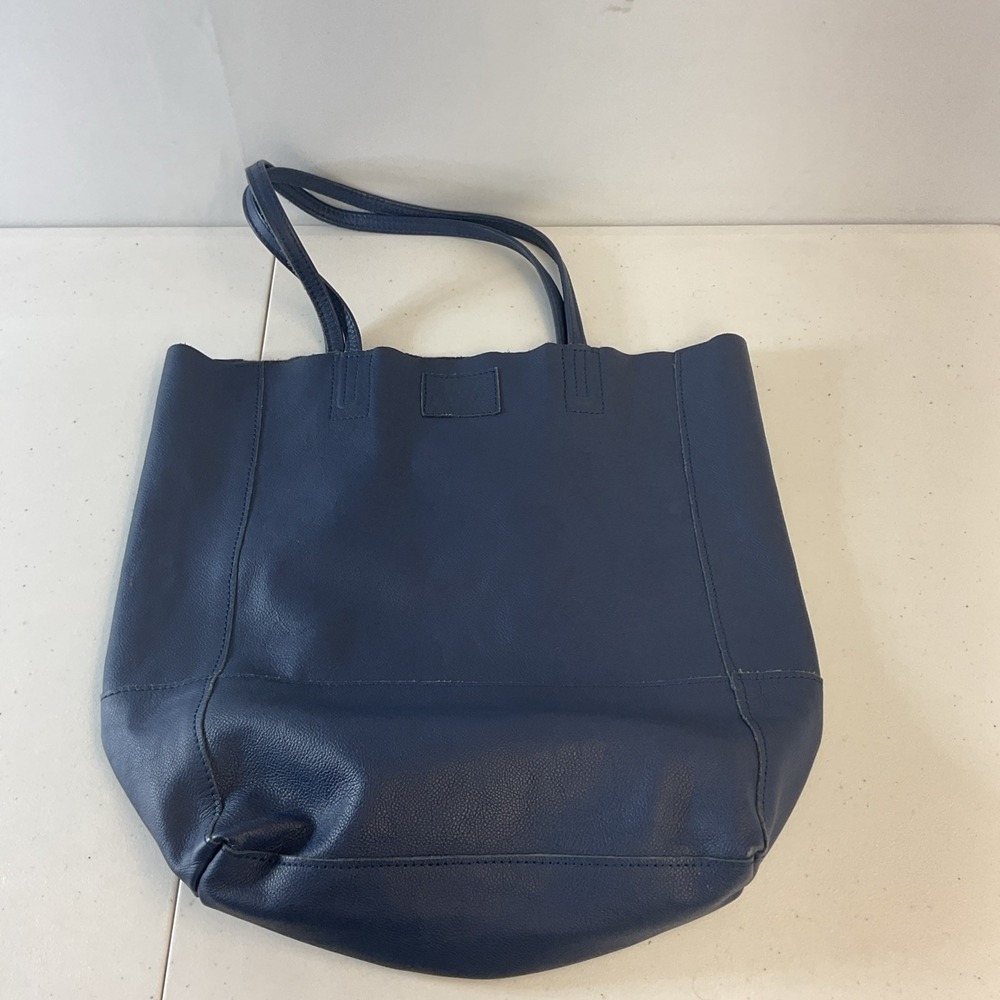 Sseko Designs Blue Leather Tote Bag‎ Travel Shopping Casual